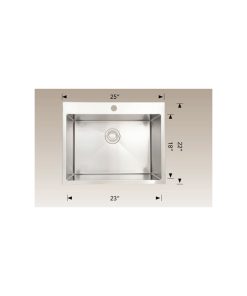 25-in. W Chrome Laundry Sink With Stainless Steel Finish And 16 Gauge