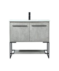 Sue 36" Single Bathroom Vanity, Concrete Gray