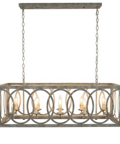 Thiago Rectangular Gray 10-Light Chandelier
