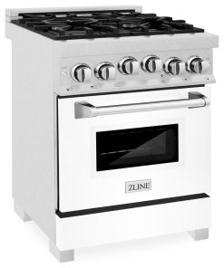 24" 2.8 cu. ft. Range, Gas Stove and Gas Oven, DuraSnow, White Matte