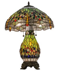 25H Tiffany Hanginghead Dragonfly Lighted Base Table Lamp