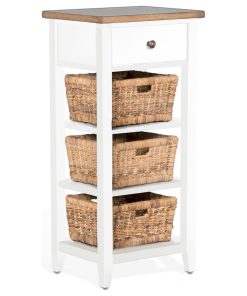 White & Natural Storage Rack