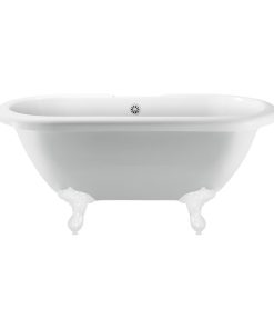 67" Streamline N1121WH-WH Clawfoot Tub and Tray With External Drain
