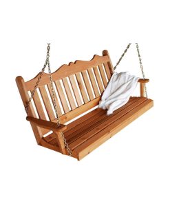 5' Royal English Cedar Outdoor Porch Swing With Chains, Unfinished