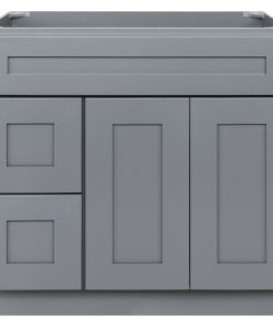 36" Vanity Sink Base Cabinet With Left Drawers Colonial Gray by LessCare