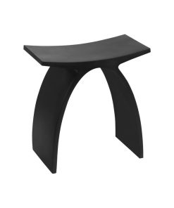 17 in. Shower Bench in Pure Acrylic Stone in Matte Black