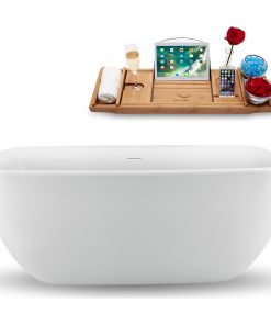 59" Streamline N1620BGM Freestanding Tub and Tray with Internal Drain