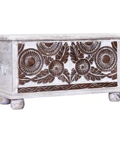 Toluca Distressed Reclaimed Wood Hand Carved Traditional Storage Trunk
