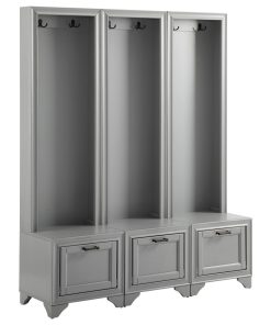 Tara 3-Piece Entryway Set, Distressed Gray 3 Hall Trees