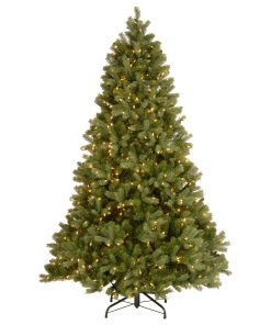 7 1/2' "Feel-Real" Downswept Douglas Fir Hinged Tree With 750 Clear Lights