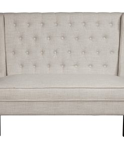 Tufted Shelter Wing Entryway Bench, Oatmeal Beige