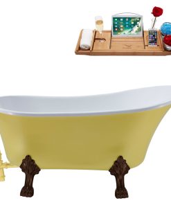 55" Streamline N354ORB-BGL Clawfoot Tub and Tray With External Drain