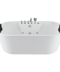 67" L x 29.5" W White Acrylic Center Drain Freestanding Whirlpool Tub