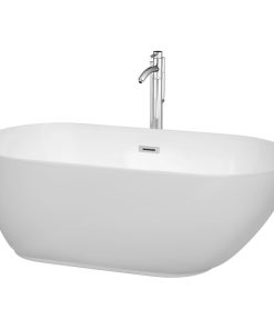 Wyndham Collection WCOBT100060ATP11 Melissa 60" - White / Polished Chrome Trim