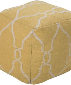 Triana Pouf - Gold, Beige, 1'6"x1'6"x1'6"
