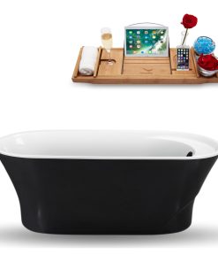 59" Streamline N1161BL Freestanding Tub and Tray With Internal Drain