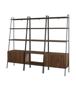 Walker Edison Arlo 3-Piece Engineered Wood Storage Shelving in Dark Walnut