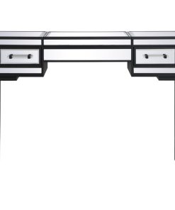 42" Mirrored Flip Top Vanity Table, Black