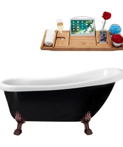61" Streamline N481ORB-IN-GLD Clawfoot Tub and Tray With Internal Drain