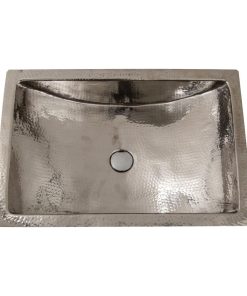 TRS2416 - 23.75 Inch Hand Hammered Stainless Steel Bathroom Sink