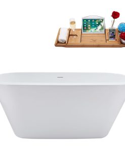 59" Streamline N3640BL Freestanding Tub and Tray With Internal Drain