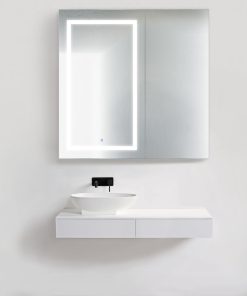 42x42 Recessed/Surface Mount Medicine Cabinet 8 Shelves, LED, Left