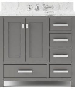 36" Wide Cashmere Gray Single Sink Bathroom Vanity, Vanity Only