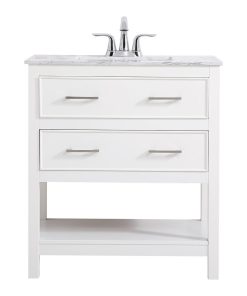 30" Single Bathroom Vanity In White