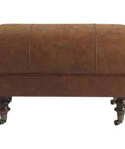 Universal Furniture Upholstery Leather Brice Ottoman
