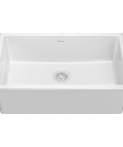 Turino 30" Drop-In Undermount Fireclay Single Bowl Kitchen Sink Gloss White