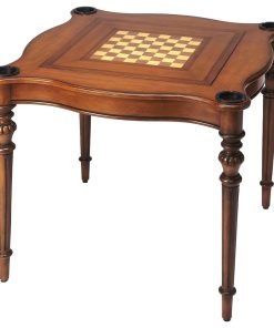 Traditional Eastwick Antique Cherry Square Game Table - Brown