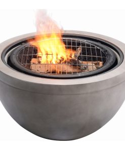 30"Outdoor Round Wood Burning Fire Pit Grill