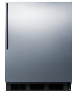 Summit FF63BKHV 24"W 5.5 Cu. Ft. Compact Refrigerator - Stainless Steel