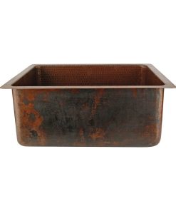 20" Hammered Copper Kitchen/Bar/Prep Single Basin Sink