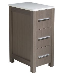 Torino 12" Gray Oak Bathroom Linen Side Cabinet