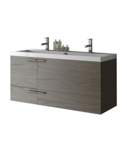 47" Vanity Cabinet With Fitted Sink, Grey Walnut