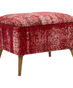 Vintage Rug Upholstered Ottoman with Storage