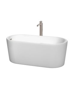 Wyndham Collection Ursula 59" Freestanding Bathtub, White