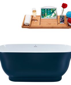 59" Streamline N673ORB Freestanding Tub and Tray With Internal Drain