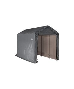 6'x12'x8' Peak Style Storage Shed, 1-3/8" Frame, Gray Cover