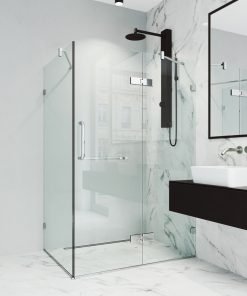 VIGO Monteray 34"x46" Frameless Shower Enclosure, Chrome