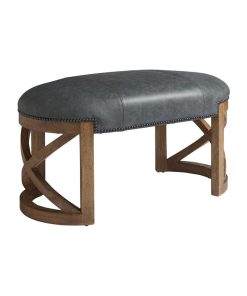 Tommy Bahama Los Altos Marcel Leather Bedroom Bench in Gray