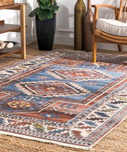 Transitional Vintage Area Rug, Blue, 8'x 10'