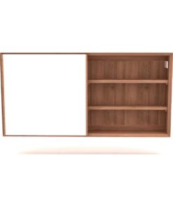 Teak Wall Mounted Shelf with Mirror | Tikamoon Taylor