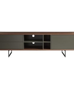 71" Media TV Stand in Walnut and Dark Gray