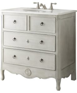 34" Benton Daleville Gray Vanity, With Mirror