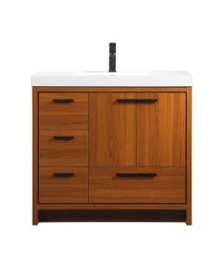 Walker 36" Single Bathroom Vanity, Teak
