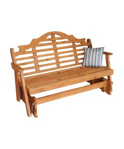 4' Cedar Porch Glider, Marlboro Design Stain, Redwood Stain