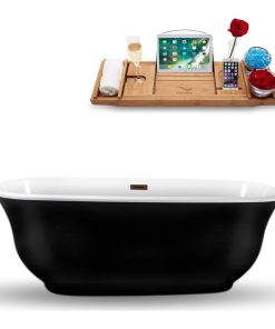 67" Streamline N663ORB Freestanding Tub and Tray With Internal Drain