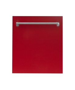 24" Red Gloss Top Control Dishwasher 120-Volt With Traditional Style Handle